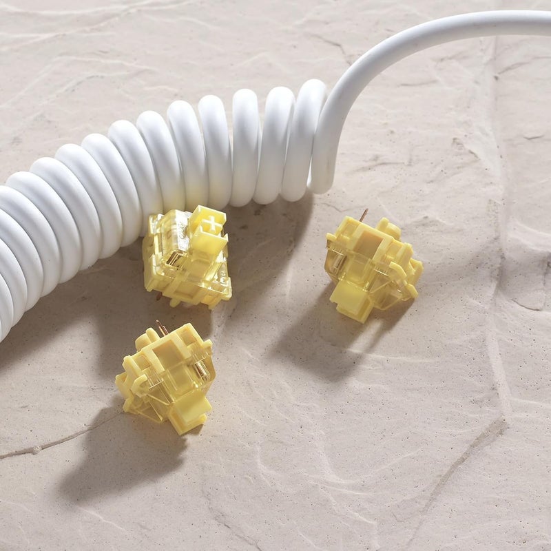 AKKO مفتاح V3 كريمي أصفر احترافي مع عمود مقاوم للغبار للوحة مفاتيح الألعاب الميكانيكية، مفاتيح خطية 5 دبابيس 50gf (45 قطعة) - Image 4